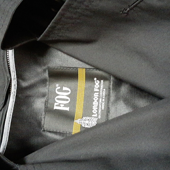 LONDON FOG MENS 44R LINED TRENCHCOAT BLACK/Belted - Picture 2 of 16